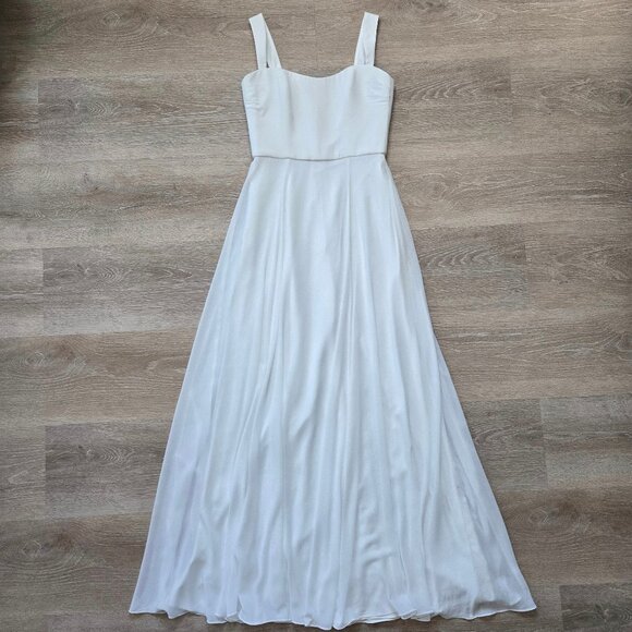 Amsale Dresses & Skirts - Amsale Custom Bridal Dress Chiffon Wedding Gown Floor-Length Sz 4 New with Tags